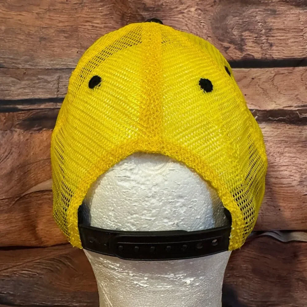 John Deere Trucker Hat Cap Men's Adjustable Snapback Black Yellow Mesh